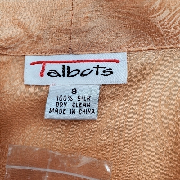 Talbots 100% Silk Buttoned Jacket / Shirt with Padded Shoulders - Picture 7 of 7